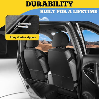 Front Car Seat Covers, Faux Nappa Leather for Sedan SUV, 2 Seats | Waterproof, Breathable and Airbag Compatible, Helps Reduce Slipping, Black+Blue - Image 4