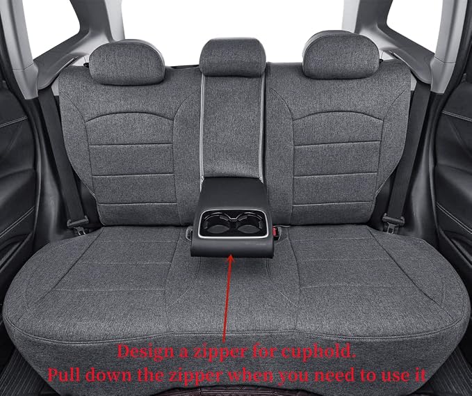 coverdream Car Seat Covers for 2019-2023 Hyundai Santa Fe,5 Seats Full Set | For 2019-2023 SE,SEL Driver Captain Seat No Legrest, 4/6 Split Rear & Center Armrest, Polyester (Gray) - Image 4