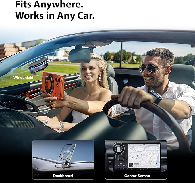 Magnetic Phone Holder for Car, Phone Mount for iPhone and Android | Aerospace Aluminum; 3200gf Magnet; 80LBS Vacuum Suction; 360° Adjustable; Compatible with MagSafe - Image 7