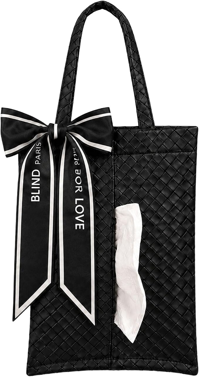 Hanging Faux Leather Tissue Box Holder for Car or Travel, Napkin, Desk RV | Tissue box suitable for hanging or placing flat,keeps napkins easy to reach in car,tents,desks or picnic setups.Party ready by Unknown