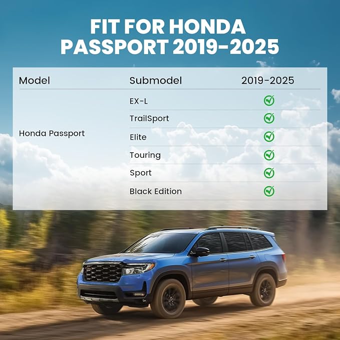 LASFIT Cargo Mat for Honda Passport 2019-2025 | All Weather Custom Fit Anti-Slip Pet Friendly Easy Clean TPE Trunk Mat Trunk Tray Cargo Tray, Black - Image 2