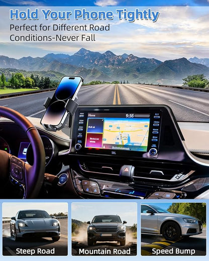 PZK Car Phone Mount for Toyota C-HR CHR 2019-2022 Accessories 8-inch Screen | Auto Lock Phone Holder One Button Release 360° Rotation Phone Cradles Hands Free Not Affect Vent for All Smartphones - Image 9