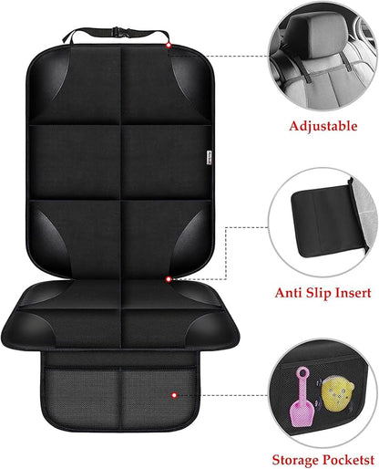 Meolsaek Car Seat Protector for Child Car Seat，Non-Slip Backing No Imprints | Durable Car Seat Mat 600D Fabric, Waterproof Car Seat Cover with Thick Pad - Image 3