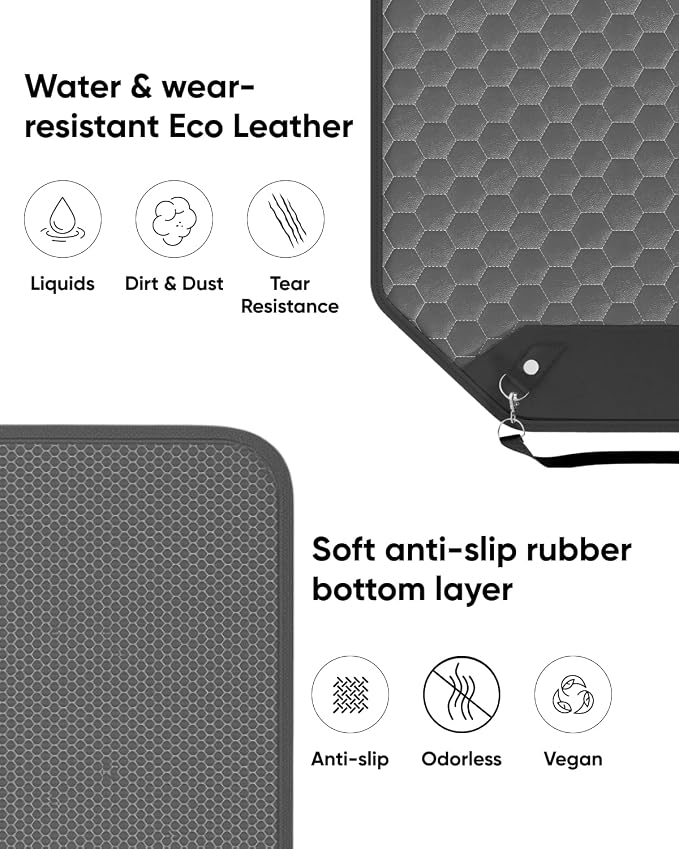 Kick Mat Back Seat Protector - Car Back Seat Cover for Kids Feet - Waterproof & Sturdy Protector for Upholstery from Dirt, Mud, Scratches and Stain (Gray 2 pc) - Image 5