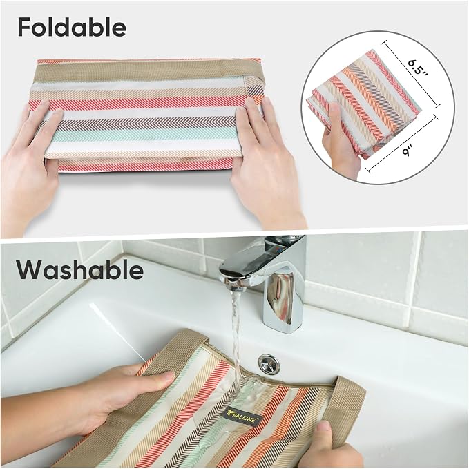 BALEINE Extra Large Storage Tote with Zippers & Carrying Handles, Heavy-Duty Oxford Fabric Moving Bags for Laundry, Space Saving, Storage, Color Stripe - Image 2