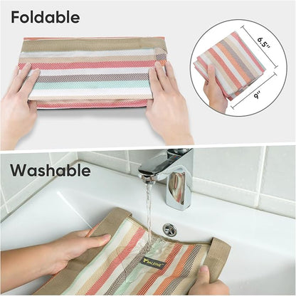 BALEINE Extra Large Storage Tote with Zippers & Carrying Handles, Heavy-Duty Oxford Fabric Moving Bags for Laundry, Space Saving, Storage, Color Stripe - Image 2