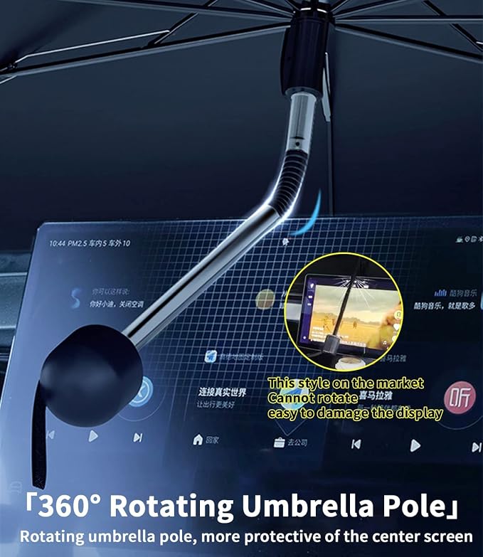 Custom-Fit for Lincoln Windshield Sun Shade Umbrella, 360°Rotation Bendable Car Umbrella Sunshade Cover UV Block Car Front Window, Designed for Lincoln Accessories (for Lincoln Navigator One) - Image 3