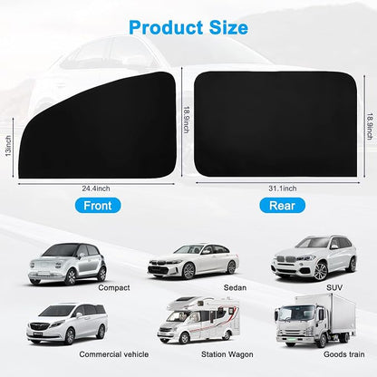 Ovege Car Window Shades 4pcs Magnetic -Side Window Sun Shade for Baby Car Privacy Curtain UV Protection－Front&Back 4pcs - Image 7