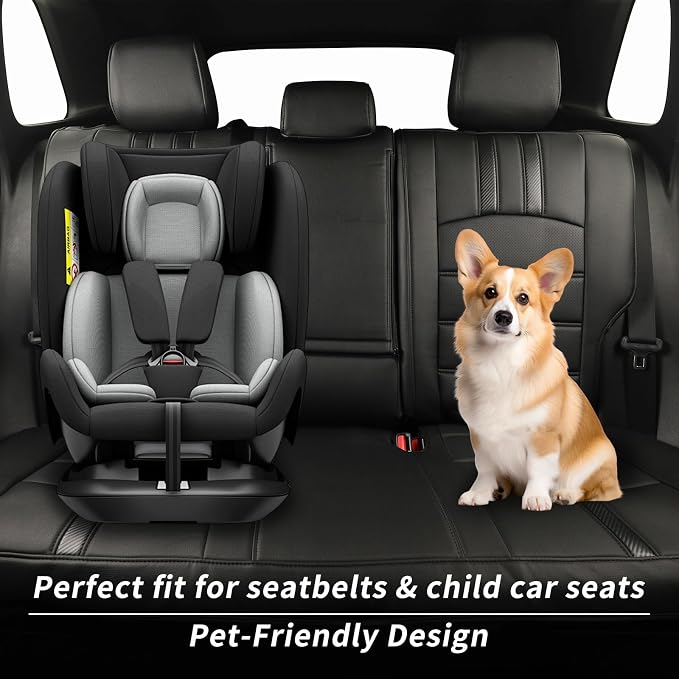 Faux Leather Seat Covers for 2022-2026 Toyota Corolla Cross Hybrid | Full Set Suv Seat Cushion for Corolla Cross L/XLE/LE,Luxury Waterproof Car Seat Protector,Factory Look,Black-Carbon - Image 2