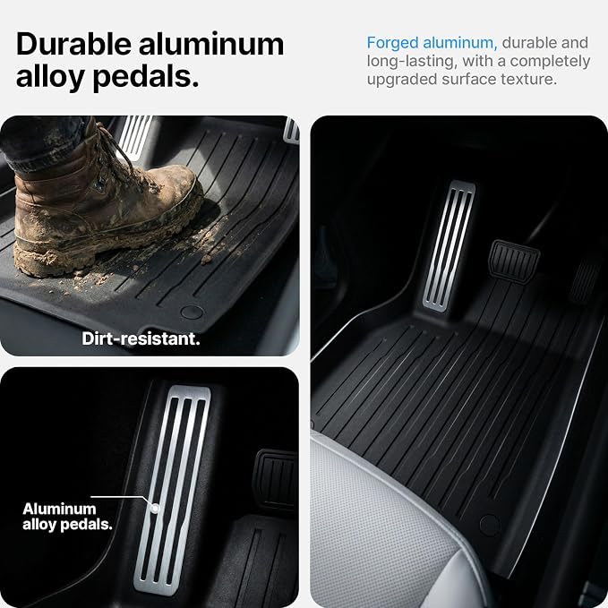4 Pcs Floor Mats for Tesla Model Y Juniper Accessories 2025 2026 (Standard/Premium/Performance) 5-Seater, All Weather Custom Fit TPE Trunk Mats Cargo Liner Anti-Slip - Image 3