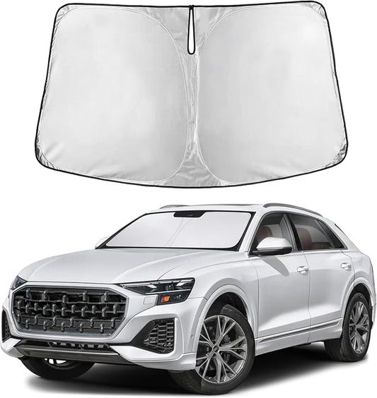 Autovir Windshield Sun Shade Fit for 2019-2024 2025 2026 Audi Q8 | Sunshade, Front Car Window Shades Sun Visor, Blocks UV Rays & Heat, Car Accessories by Autovir