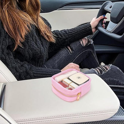Small Clear Makeup Bag for Purse Small Cosmetic Bag Travel Size Toiletry Bags Cute Travel Makeup Bag,Coin Purse,Car Asscessories Organizer Storage Travel Essentials for Women Girls (Clear-Pink) - Image 4