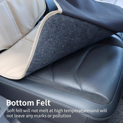 Car Seat Protector, Extra Thick Car Seat Covers Non-Slip Waterproof Mat Pad Leaving No Imprints Marks for Child Baby Pet Truck SUV Automobile (Beige-A) - Image 6