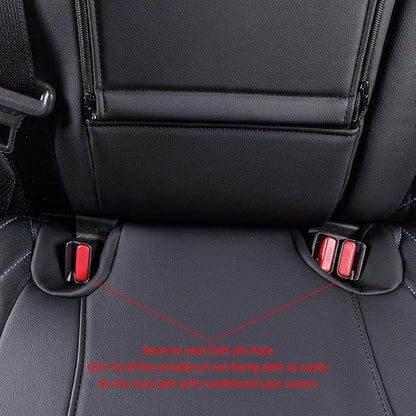 EKR Corolla Seat Covers Custom Fit for Toyota Corolla 2020 2021 2022 2023 2024 2025 2026 SE &2023-2025 XSE &2025 FX,Leather Car Seat Covers Full Set-Faux Leather(Black with Blue Trim) - Image 6