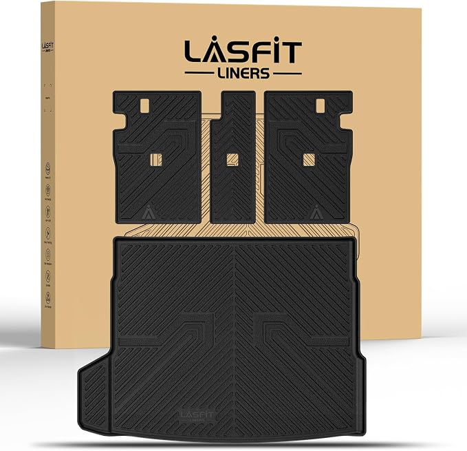 LASFIT Cargo Mat for BMW X3 2025-2026 30 xDrive M50 xDrive | All Weather TPE Custom Fit Cargo Trunk Mat & Backrest Seat Protector Accessories, Black by LASFIT