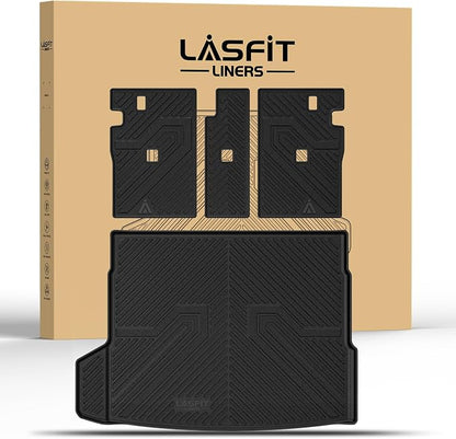 LASFIT Cargo Mat for BMW X3 2025-2026 30 xDrive M50 xDrive | All Weather TPE Custom Fit Cargo Trunk Mat & Backrest Seat Protector Accessories, Black by LASFIT