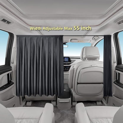 Car Privacy Curtains, Blackout Car Curtains with Rod for Backseat | Car Divider Curtain, Universal for Vehicles Up to 55", SUV, Minivan, Pickup, Crossover, 55"x33" - Image 6