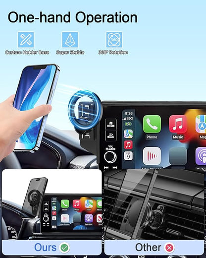 PZK Car Phone Holder for 2023-2026 Toyota BZ4X/ Subaru Solterra Accessories | Custom 8/12.3-Inch Screen Strong Magnetic MagSafe Toyota bz Car Phone Mount Fixed Clip 360° Rotation Not Affect Air Vent - Image 9