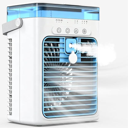 Portable Air Conditioners, Personal Evaporative Air Cooler with 1000ML Water Tank, 3 Speeds & 2 Mist Modes, Portable AC Fan for Car, Caravan, Kitchen, Office Desk by Unknown