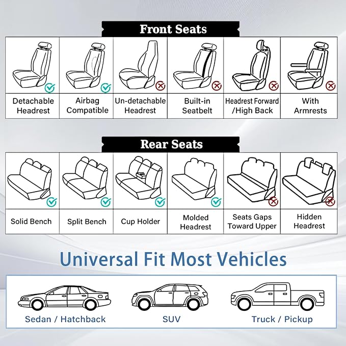 WELLDO Car Seat Covers, 2 Seats,Beige | Waterproof, Scratch-Resistant, Breathable & Easy to Clean, Universal Fit for SUV Sedan Truck, Full Set - Image 4