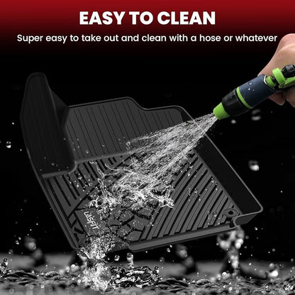 LASFIT Floor Mats for Jeep Cherokee 2015-2023 | Not Fit with Raised Dead Pedal, All Weather, TPE, Custom Fit, Car Mats, Floor Liners, 1st & 2nd Row, Black - Image 4