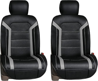 FH Group Front Set Faux Leather Car Seat Cushions - 2 Pack Seat Covers for Cars Trucks SUV, Waterproof, Universal Fit Seat Covers, Red/Black - Image 8