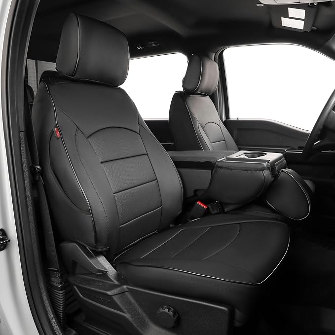 EKR F150 Seat Covers Custom Fit for (SuperCab/Extended Cab) 2015 2016 2017 2018 2019 2020 Ford F-150 Raptor,(2 Door,2nd Row/NO Armrest),Heavy Duty Protection for Work Trucks-Faux Leather(Black) by EKR