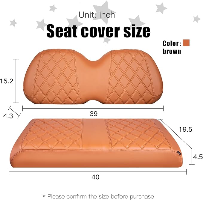 NOKINS Golf Cart Diamond Vinyl Seat Covers Fits Club Car Precedent 2004-UP | OEM Standard Front Seat Cushion,No Nails Required - Image 5