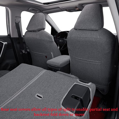 Corolla Car Seat Covers Custom Fit for 2023 2024 2025 Toyota Corolla Hybrid SE,Nightshade Seat Covers,Full Coverage,Airbag Compatible,Polyester Seat Protector(Full Set,Gray) - Image 3
