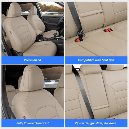 Custom Seat Covers for 2025 Subaru Forester,Rear w/No Armrest,Faux Leather | Full Set Suv Seat Cushion,Easy Installation,Factory Look,Waterproof Car Seat Protector (Beige) - Image 5
