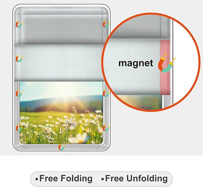 RV Door Window Shade Cover - Magnetic RV Blackout Window Cover with UV Protection and Privacy Features (25 * 16 in) Foldable Magnet Design, Waterproof Fabric, and Reflective Silver Coating - Image 2