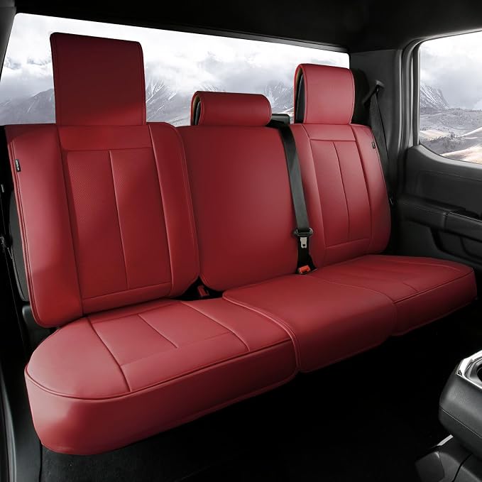 Coverland Custom SUV Car Seat Covers for 2019-2024 Subaru Forester | Premium Waterproof Faux Leather Non-Slip Memory Foam Airbag Compatible Custom Fit Interior Protector [Rear Seat-Wine Red] by Coverland