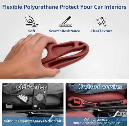 Car Seat Gap Filler Organizer 2Pack,Car Accessories Side Plug,Red | 2 in1 Drop Stop Seat Side Guard with Safety Hammer & Storage Slot,Interior Blocker Strip Universal Fit for Car SUV Truck - Image 7