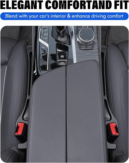 Car Seat Gap Filler, 2 Pack No-Drop Seat Side Gap Seam Filler Organizer with Phone Holder, Universal Fit Fill The Gap Between Seat and Console, Perfect for Car SUV Truck Black - Image 4
