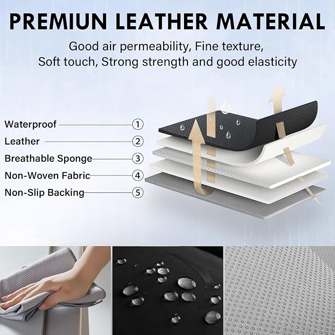 Coverado Car Seat Covers, Seat Covers for Cars, Waterproof Leather Auto Seat Protectors, Leather Car Seat Cushion, Car Interiors Accessories Universal Fit for Most Cars - Image 8