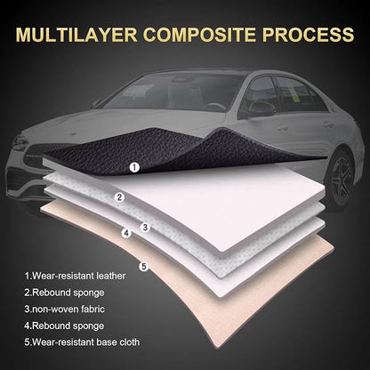 IKABEVEM Car Seat Covers Fit for Honda Accord 2007-2017: Luxury Leather Automotive Front Seat Covers, Car Seat Protector(2PCS Front, Black&Grey) - Image 4