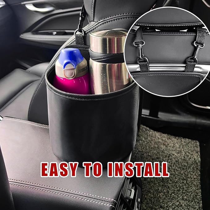 Car Seat Side Large Cup Holder, Waterproof Cup Holder Expander Adapter Bag, Multifunctional Hanging Storage Organizer for Drink Water Bottle, Essential Road Trip Car Accessories - Image 6