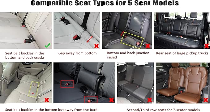 West Llama Bottom Seat Covers, Include 1 Pair Front Seat Protector and 1 Rear Seat Cover, Universal PU Leather Seat Covers for 90% Cars (Gray) - Image 2