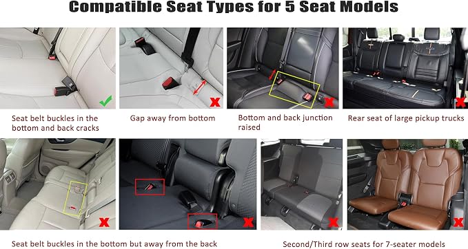 West Llama Bottom Seat Covers, Include 1 Pair Front Seat Protector and 1 Rear Seat Cover, Universal PU Leather Seat Covers for 90% Cars (Beige) - Image 2