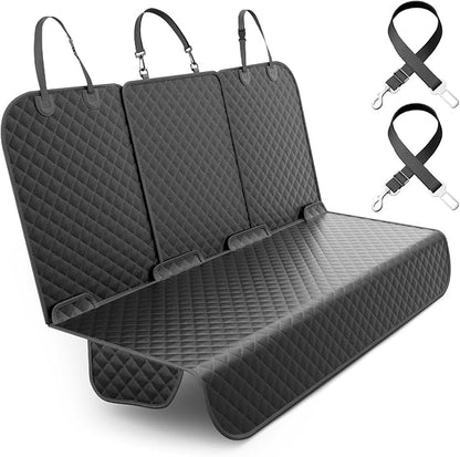 Dog Car Seat Cover for Back Seat, 60/40 Split with Armrest Access | 60" Wide • Water-Resistant Oxford • Non-Slip Backing • Black • Full-Size SUVs & Pickups by Unknown