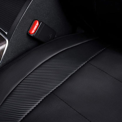 Flying Banner car seat Covers Protects Water Proof Faux Leather Carbon Fiber Front and Rear Bench (Black Black, Full Set - 9PCS) - Image 9