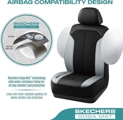 Skechers Car Seat Covers,GOGA Mat Oxford Cloth Seat Covers,Waterproof Car Seat Covers Front Seats,Automotive Universal Fit Seat Cover for Most Cars, Suvs, Trucks,Grey - Image 4