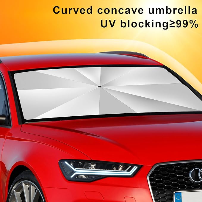 [2026 Upgraded] YLCVBUD Windshield Sun Shade Umbrella for Car - Foldable Windshield Cover UV Rays Heat Sun Visor Protect Interior (57''L x 31''W) - Image 7