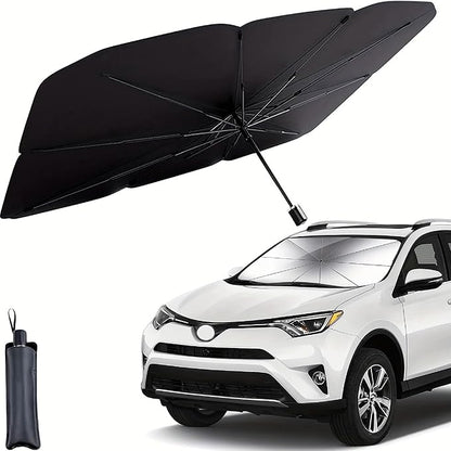 Windshield Sun Shade Foldable Umbrella, Sun Shade for Car Windshield, Car Window Shades [Silver Heat Shield - UV Reflective] Universal Fit Medium (56"x31") by Unknown