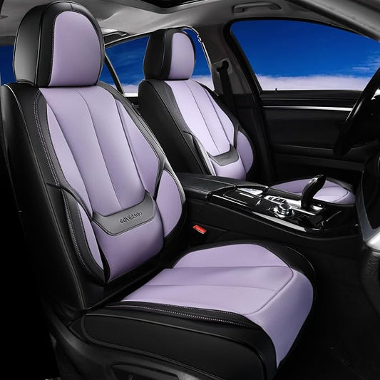 Coverado Car Seat Covers, Seat Covers for Cars, Waterproof Leather Auto Seat Protectors, Leather Car Seat Cushion, Car Interiors Accessories Universal Fit for Most Cars by COVERADOAUTO