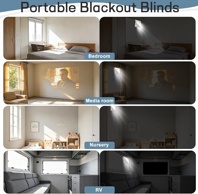 Linen 100% Blackout Curtain, Magnetic Window Cover, 59 x 118 in | Portable and Removable for Travel, No-Drill Magnetic and Hook-and-Loop Mounting, Cut to Fit Bedroom, Nursery, and RV Windows - Image 6