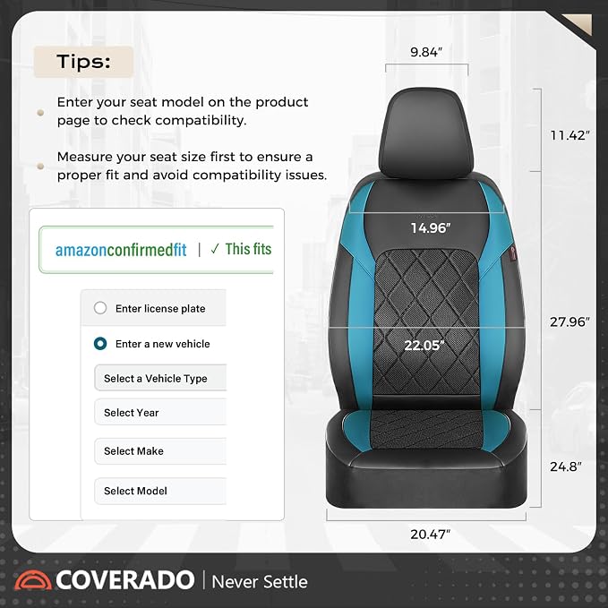 Coverado Car Seat Covers, Seat Covers Full Set, 5 Seats Automotive Seat Cover, Mesh Breathable Seat Protectors, Universal Fit for Most Cars - Image 7