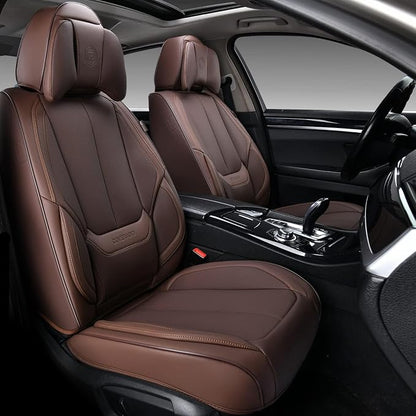 Coverado Car Seat Covers, Seat Covers for Cars, Waterproof Leather Auto Seat Protectors, Leather Car Seat Cushion, Car Interiors Accessories Universal Fit for Most Cars by COVERADOAUTO