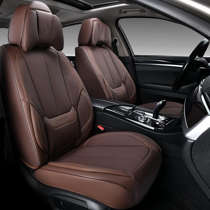 Coverado Car Seat Covers, Seat Covers for Cars, Waterproof Leather Auto Seat Protectors, Leather Car Seat Cushion, Car Interiors Accessories Universal Fit for Most Cars by COVERADOAUTO