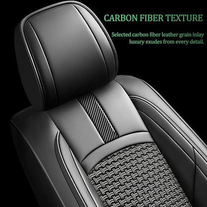 Fit Maxima Car Seat Covers for Nissan Maxima 2011-2021 2022 2023-Upgraded Premium Breathable Cooling Ice Silk Leather Seat Covers,All-Weather Breathable Seat Cushion Protector,Full Set,Black - Image 3